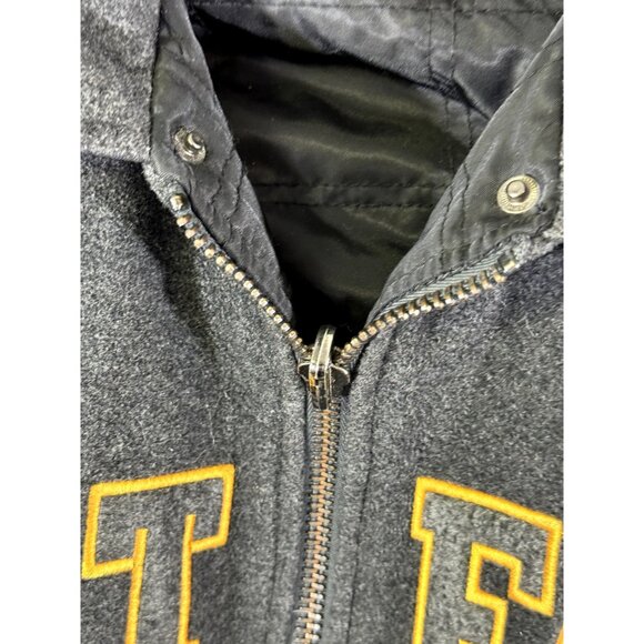 Phat Farm mens XLarge reversable wool blend varsity jacket Grey, yellow and blac - Picture 8 of 15